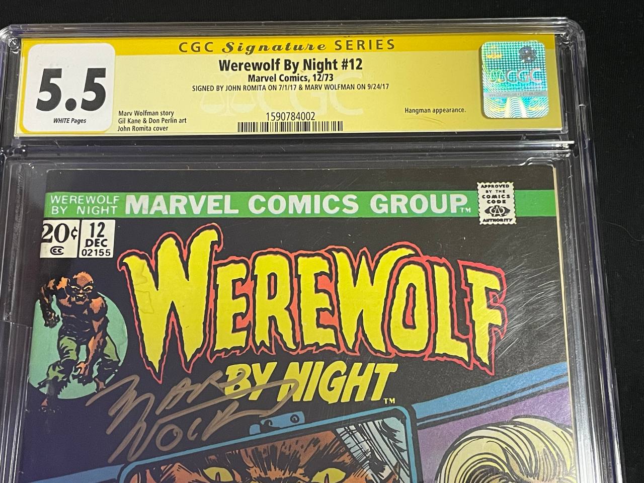 John Romita und Roy Thomas signiert: Werewolf by Night #12 (1973)