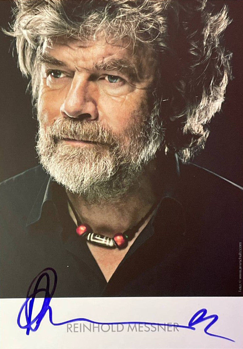 Reinhold Messner handsignierte Autogrammkarte