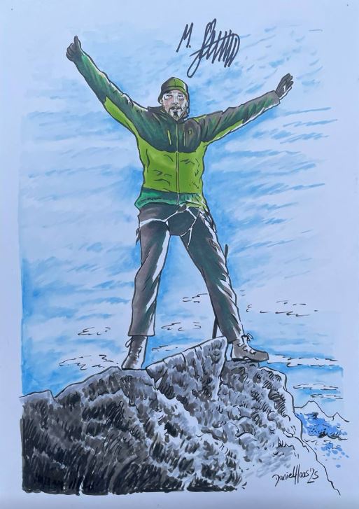 Martin Szwed - handgezeichnetes Gipfel-Gemälde - handsigniert