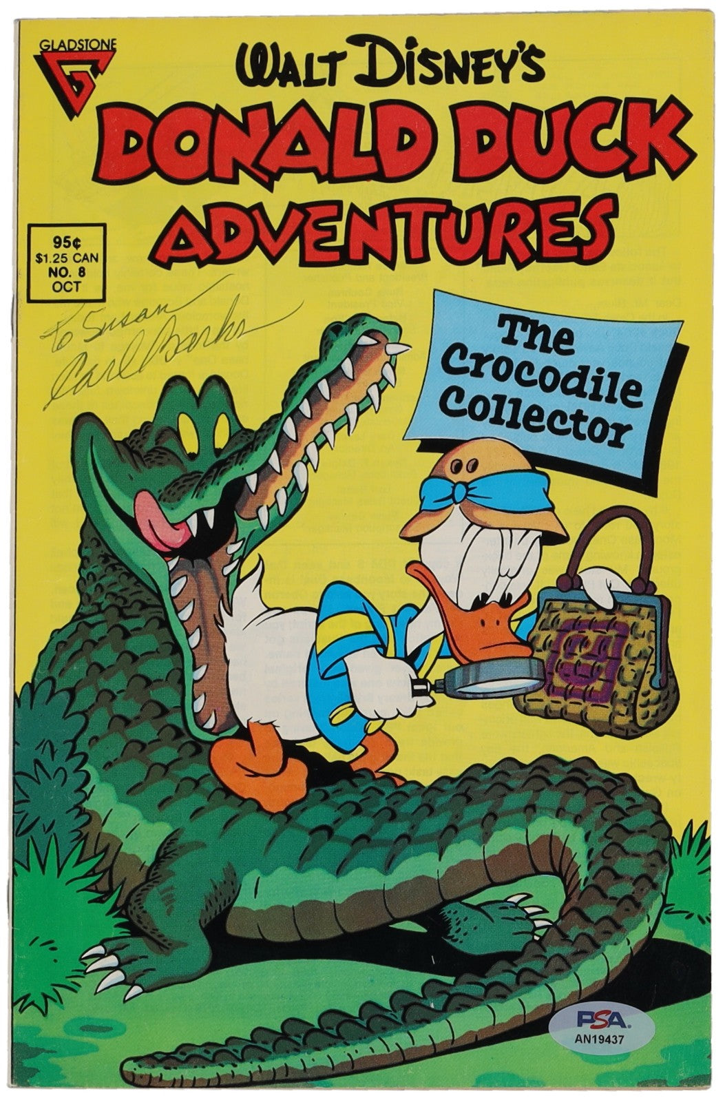 Carl Barks signiert: Donald Duck Adventures #8 (1988) PSA
