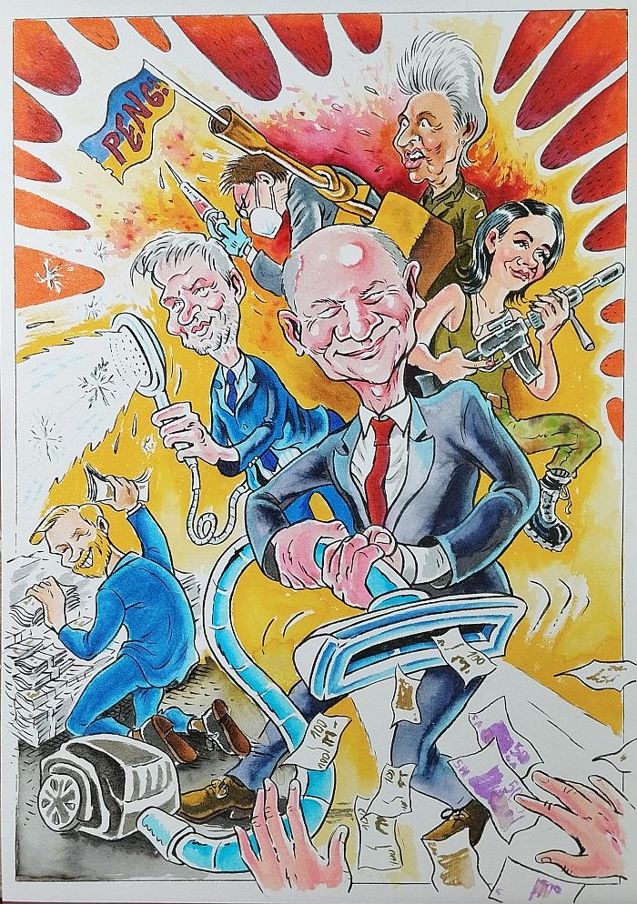 Bundes(chaos)regierung - handgemalt