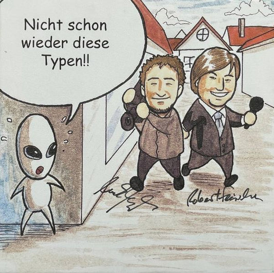 Robert Fleischer und Frank Hoefer - Handsigniertes Keilrahmenbild 40x40