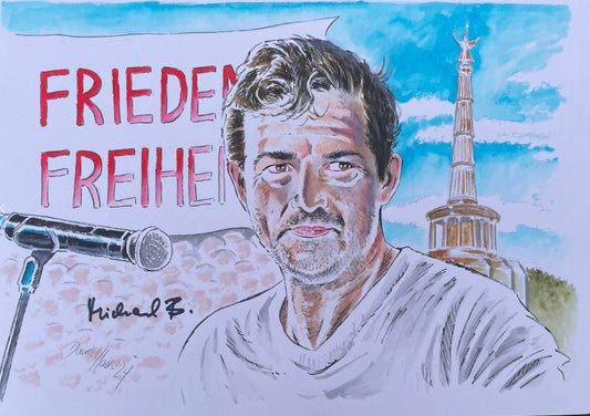 Michael Ballweg - handgezeichnet und handsigniert