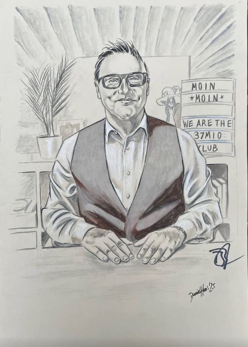 Borris Brandt - handgezeiochnet und handsigniert