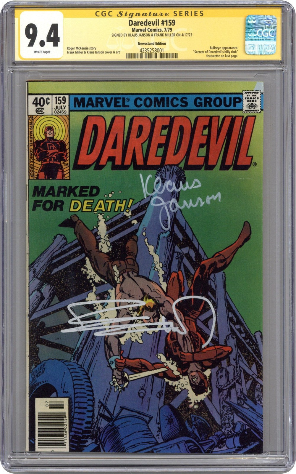 Janson/ Miller signiert: Daredevil #159 (1979)