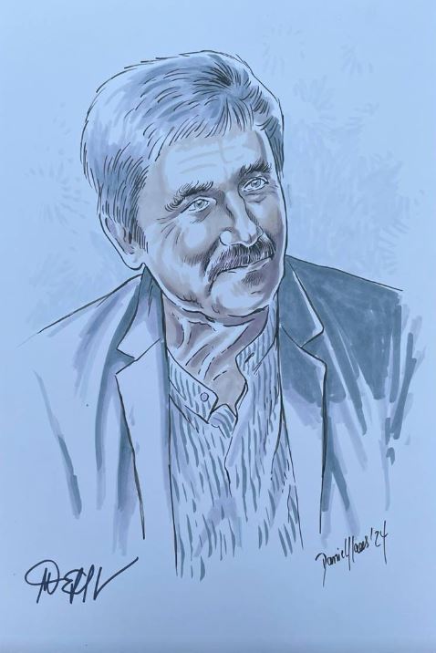 Wolfgang Effenberger Portrait - handgemalt und signiert