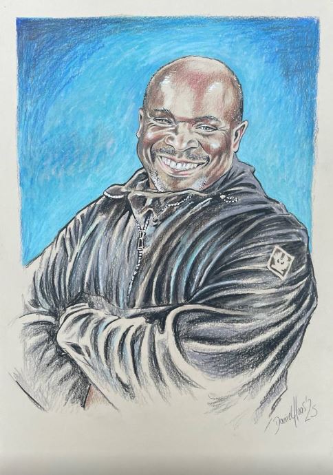Serge Menga - handgemaltes Portrait