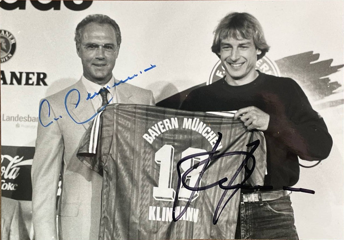 Franz Beckenbauer & Jürgen Klinsmann signiertes Foto