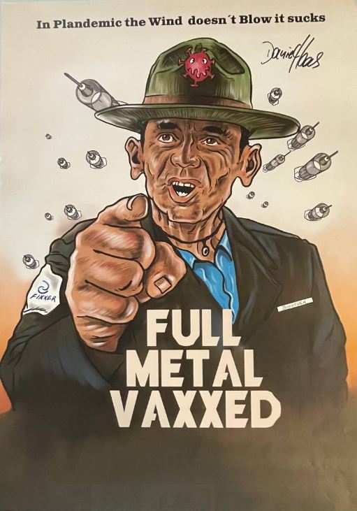 Handsigniertes Blookbooster-Plakat (UNIKAT) - Full Metall vaxxed